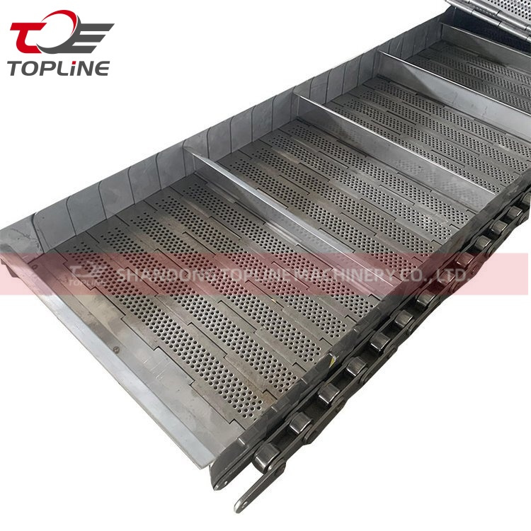Flat Top Chain Plate Conveyor Belt / Heavy Load Stainless Steel Carbon Steel Chain Plate Link Conveyor Belt