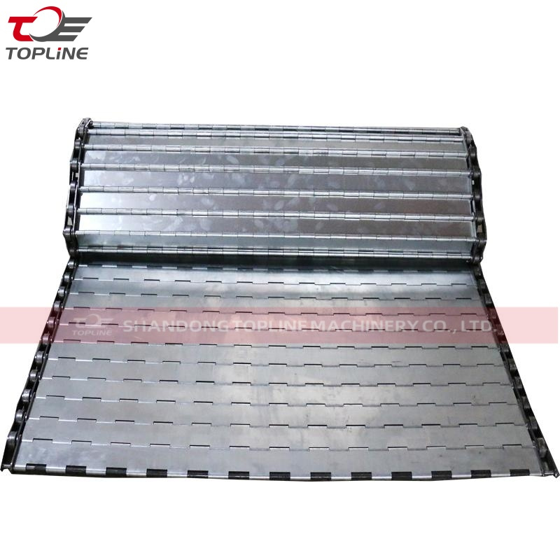 Flat Top Chain Plate Conveyor Belt / Heavy Load Stainless Steel Carbon Steel Chain Plate Link Conveyor Belt